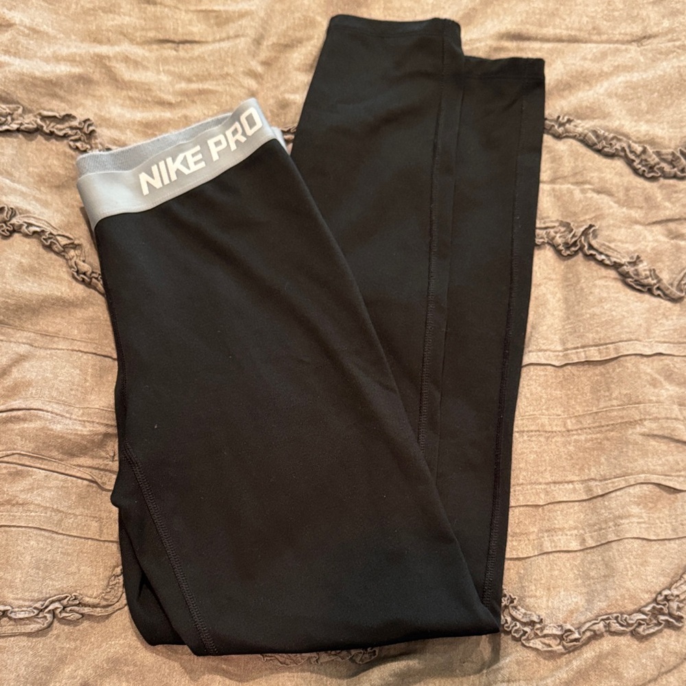 Nike Pro Black and Gray Leggings